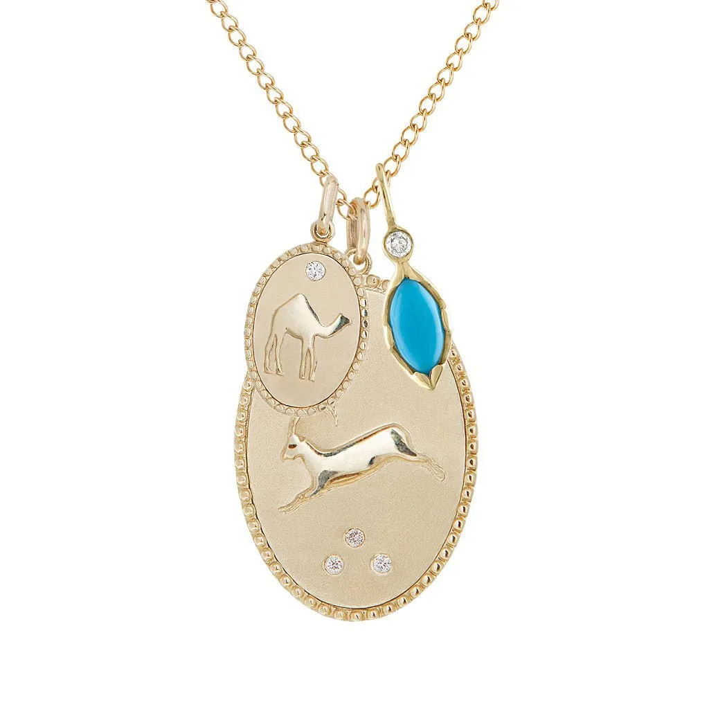 10K Gold Small Camel Pendant with Diamond Detail