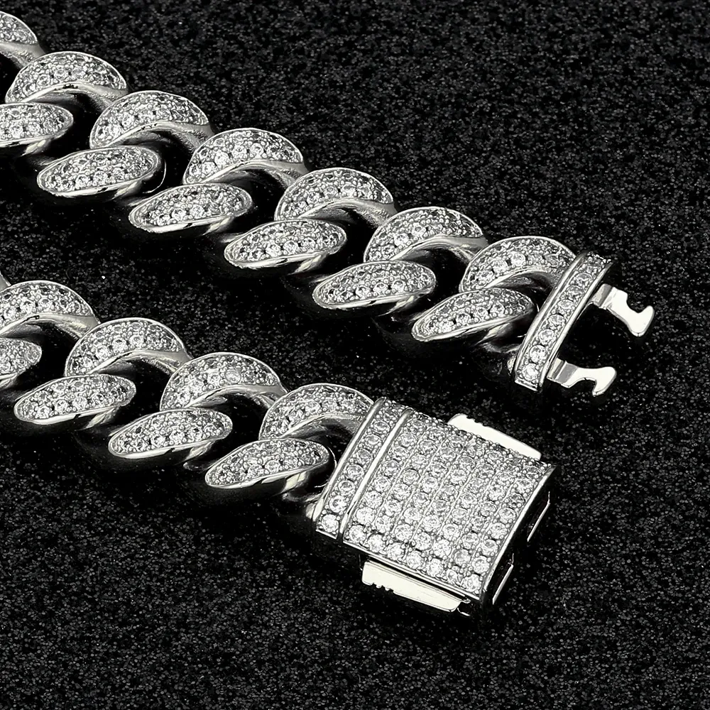 12mm Iced Out Cuban Link Bracelet for Women KRKC