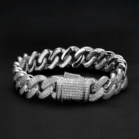 12mm Iced Out Cuban Link Bracelet for Women KRKC