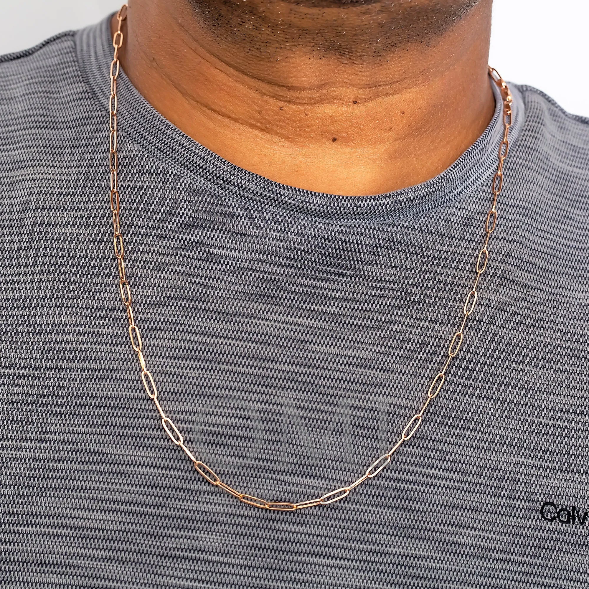 14K GOLD 1MM PAPER CLIP CHAIN