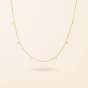 14K Gold Drop Mini Initial Necklace