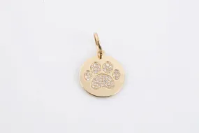 14k Yellow Gold 0.210tcw Diamond Paw Print Pendant (1.50g.)