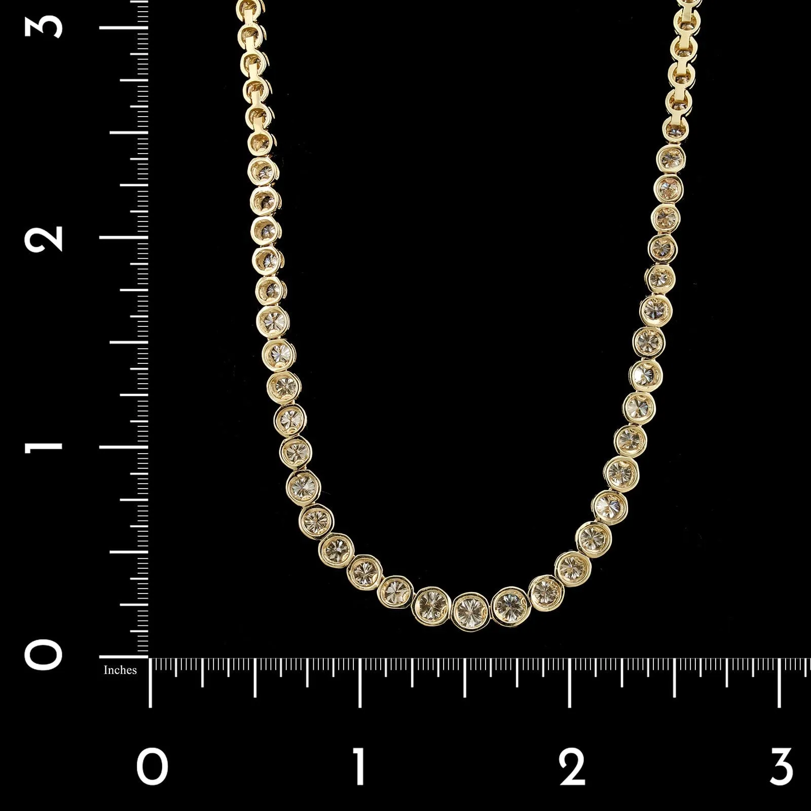 14K Yellow Gold Estate Diamond Riviere Necklace