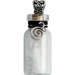 1.75" Gemstone Chip Bottle Necklace - Selenite with Spiral