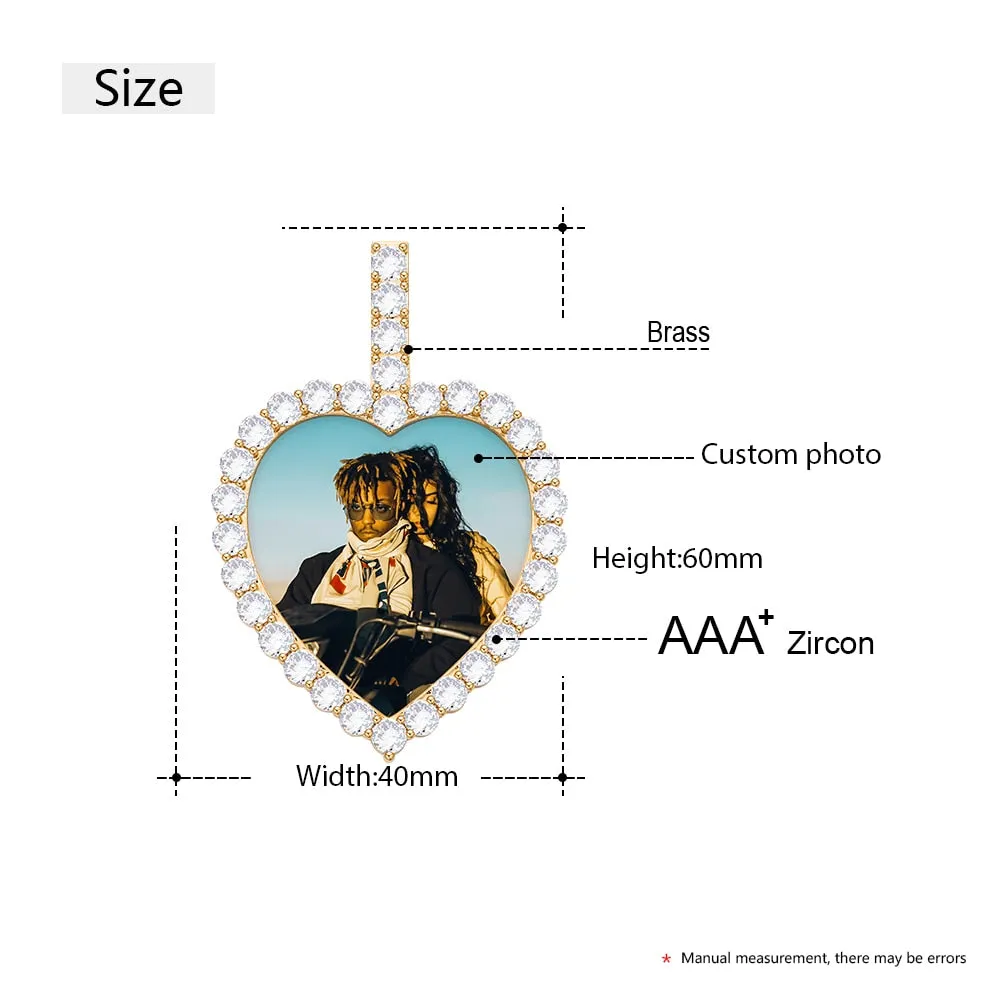 18k Gold Custom Heart Photo Necklace