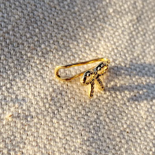 18k Gold Filled Bow Shape Dainty Ear Cuff