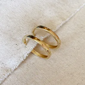 18k Gold Filled Flat Hoop Earrings