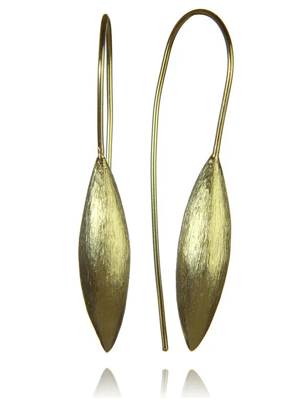 18K Gold Plated Amazon Brushed Seed Drops