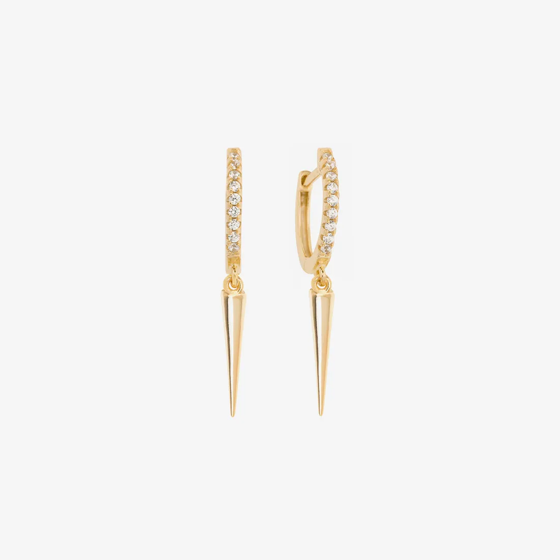 18K Gold Vermeil Dagger Huggie Earrings