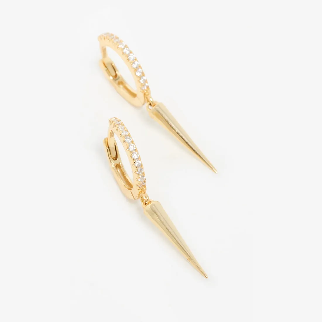 18K Gold Vermeil Dagger Huggie Earrings