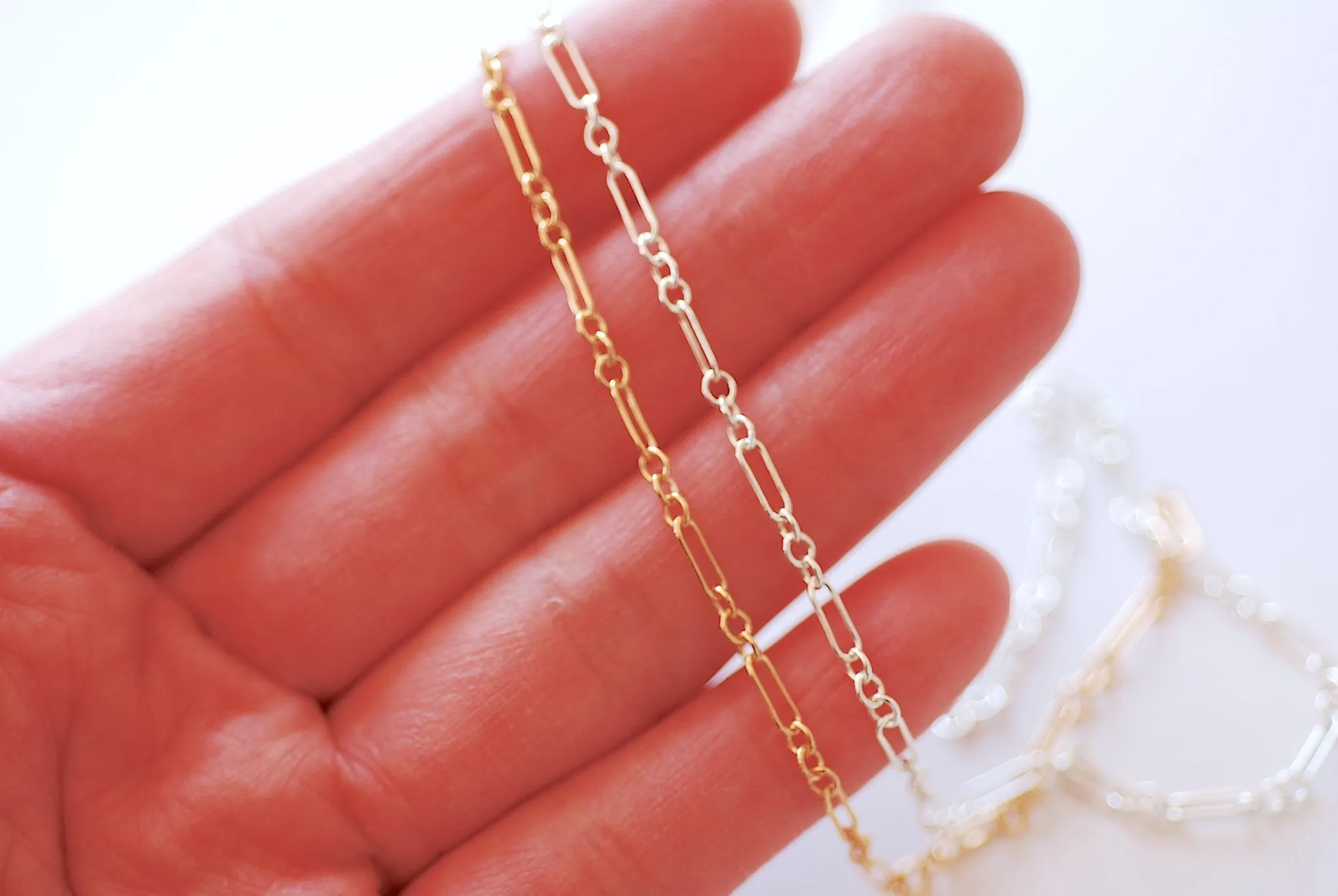 2mm Width Long and Short Gold Filled or Sterling Silver Chain l Wholesale Chain Findings Long and Short Chain l Permanent Jewelry