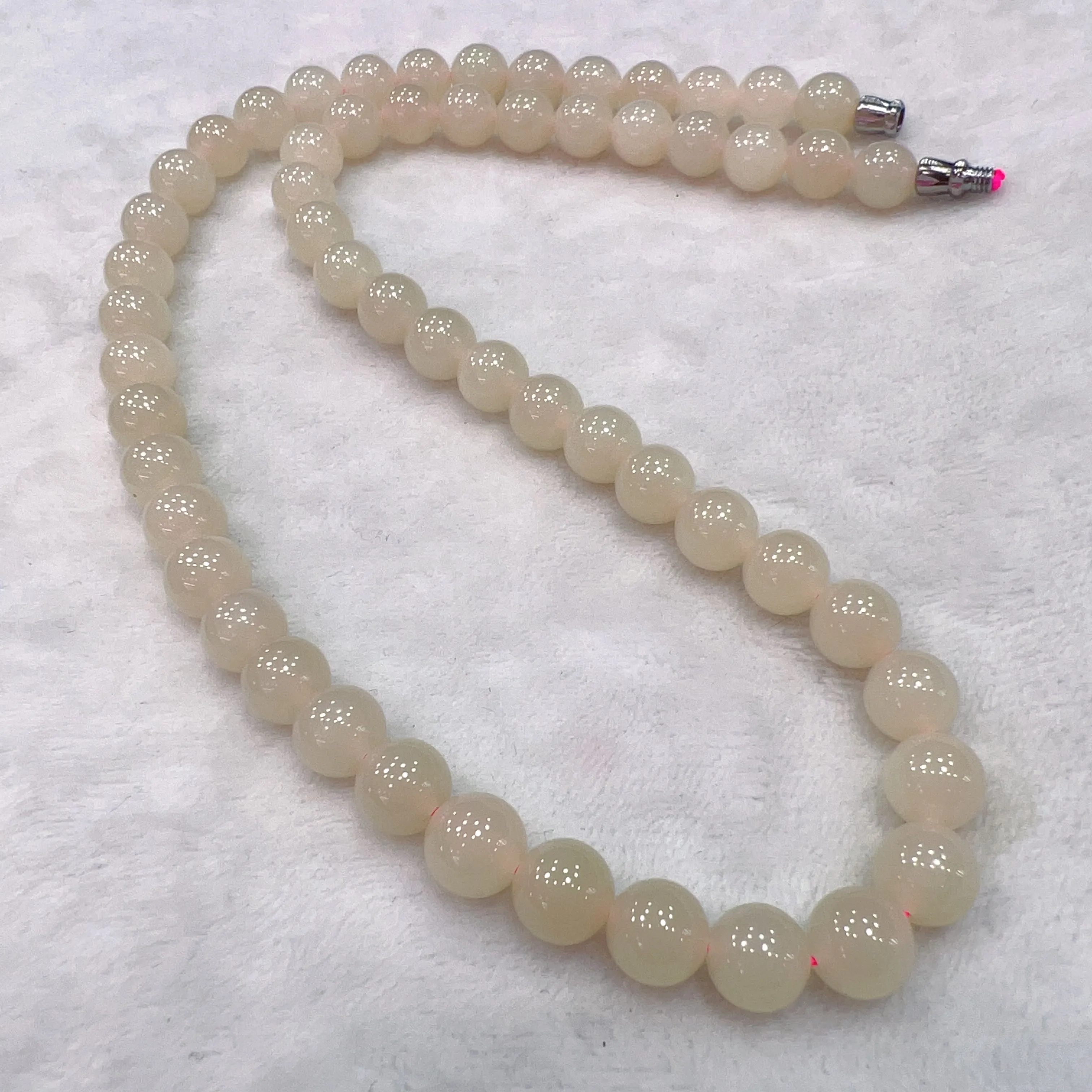 8mm Natural Pink Nephrite Round Bead Necklace Strands for DIY Jewelry Projects