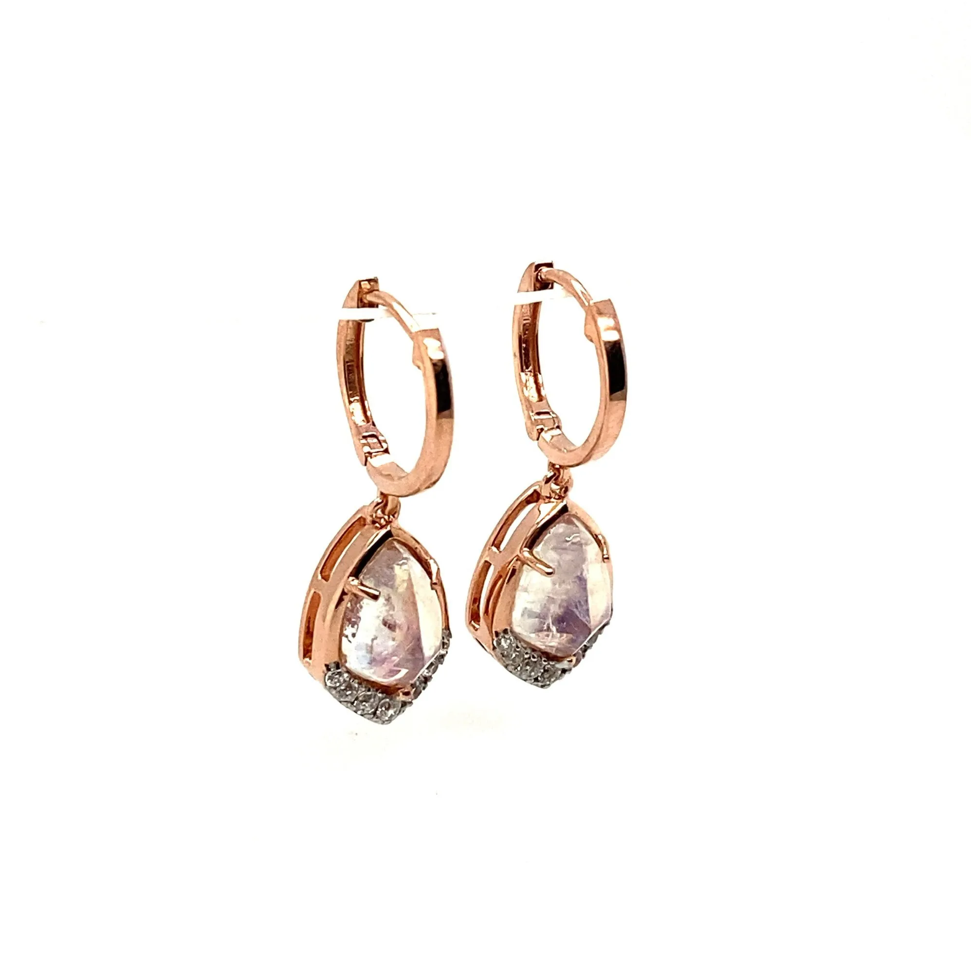 925 Gemstone Pear Drop Huggie Earrings