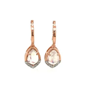 925 Gemstone Pear Drop Huggie Earrings