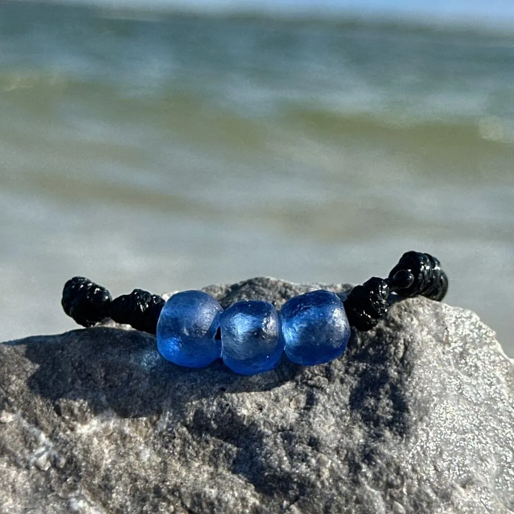 African Recycled Glass Bracelet - Adjustable & Waterproof