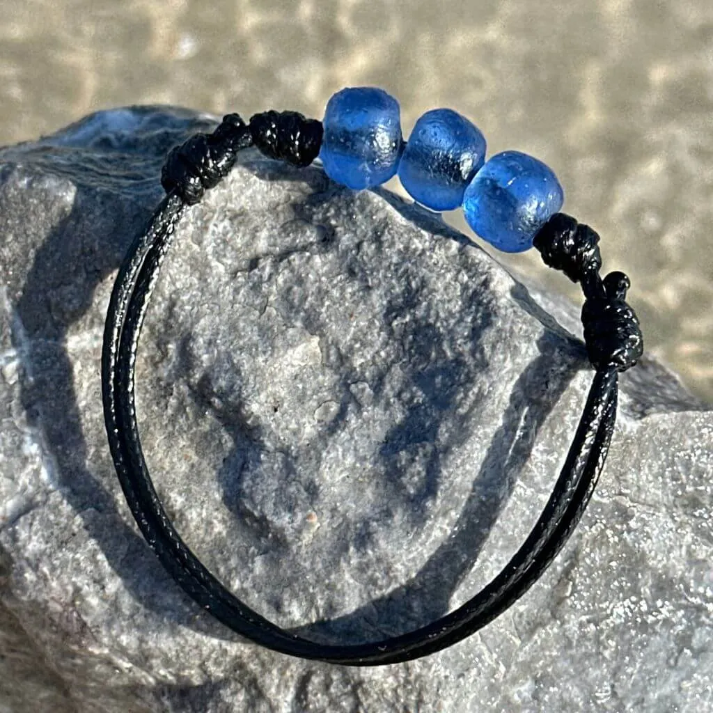 African Recycled Glass Bracelet - Adjustable & Waterproof