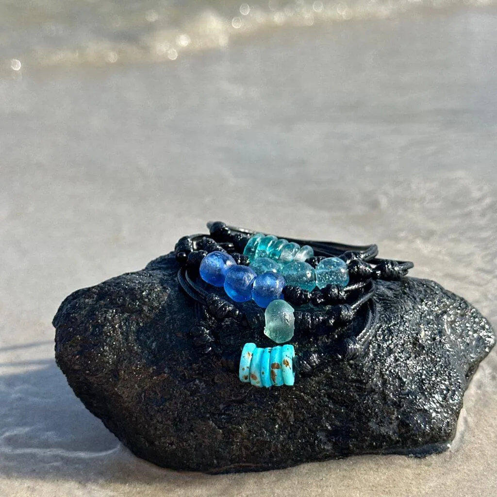 African Recycled Glass Bracelet - Adjustable & Waterproof