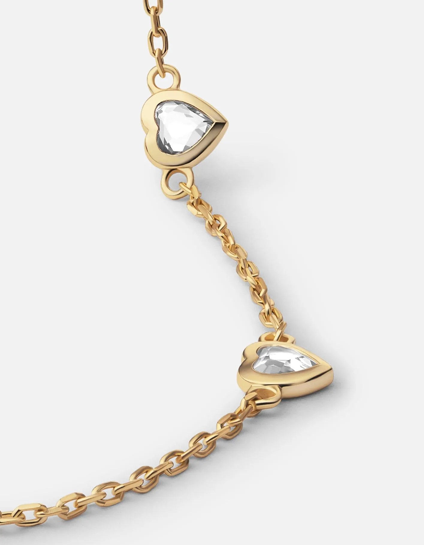 Amore Topaz Heart Choker, Gold Vermeil