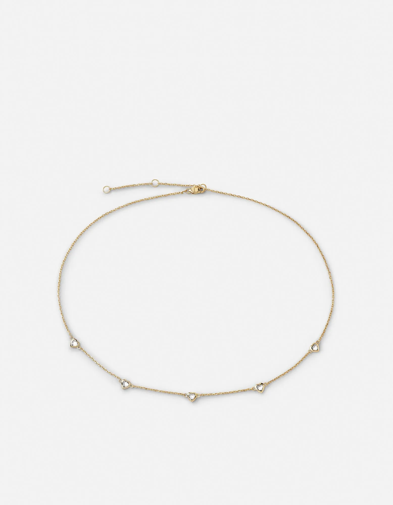 Amore Topaz Heart Choker, Gold Vermeil