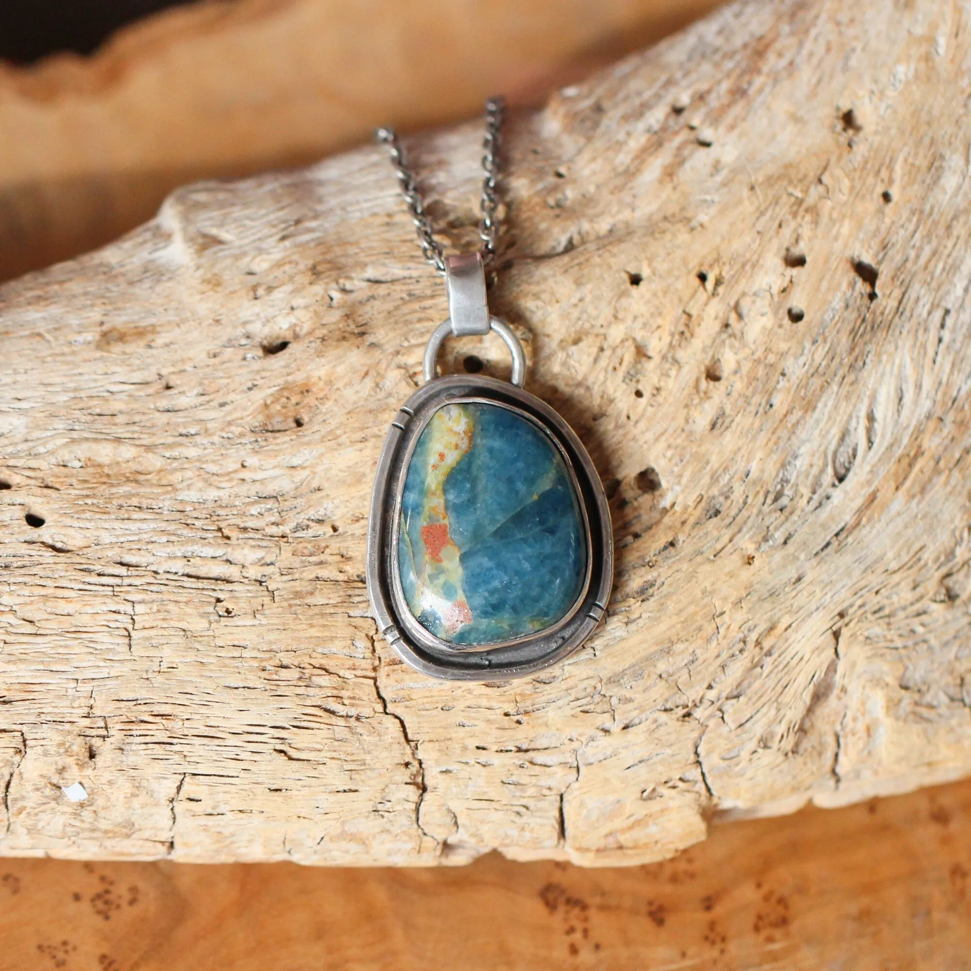 Apatite Pendant - .925 Sterling Silver - Apatite Necklace