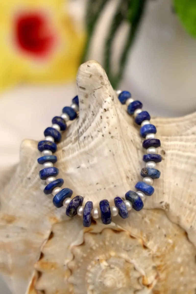 Aztec Lapis Lazuli Coin Bracelet