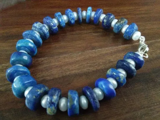 Aztec Lapis Lazuli Coin Bracelet