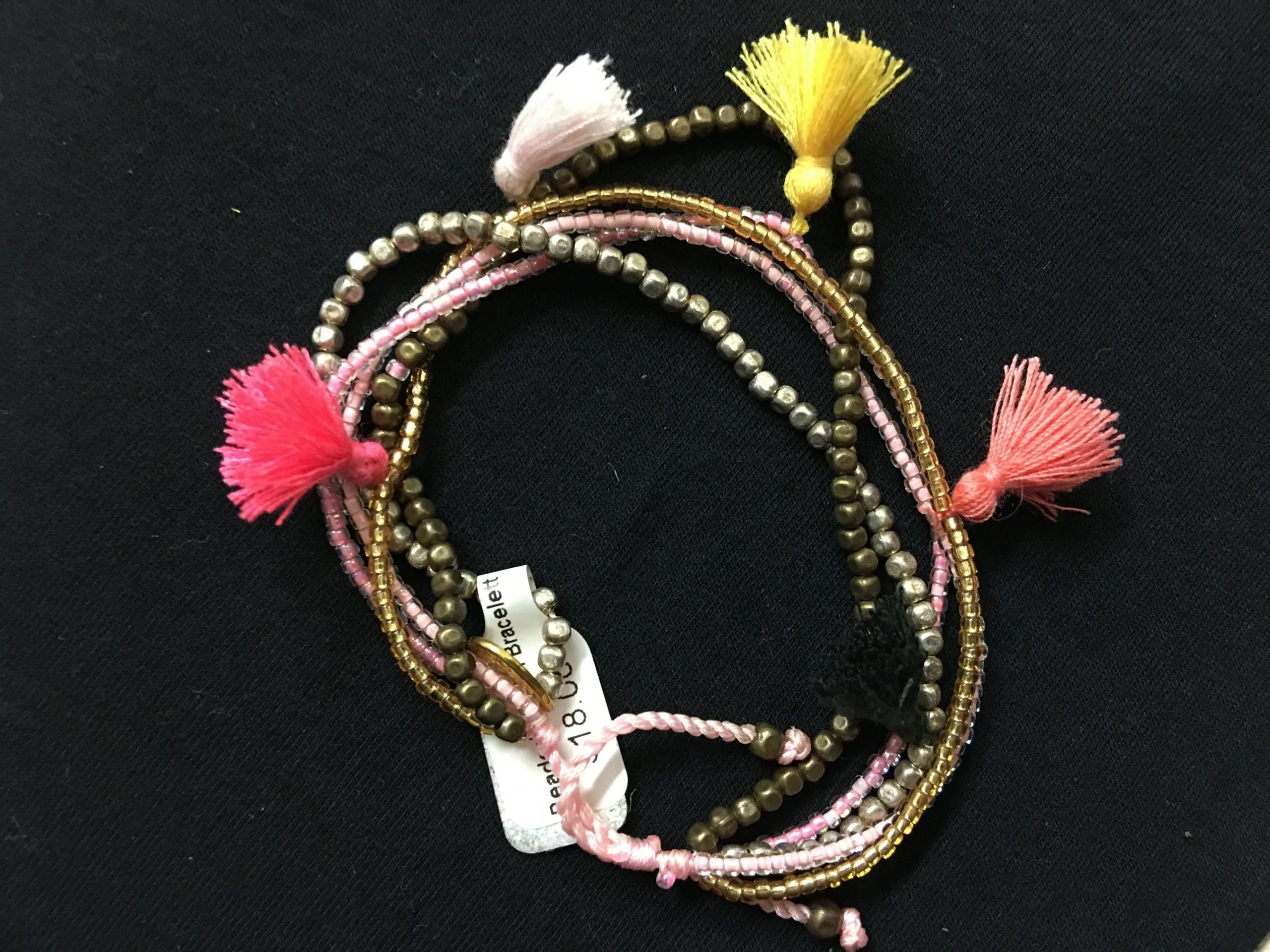 Bali Queen Multi Strand Beaded Tassel Bracelet