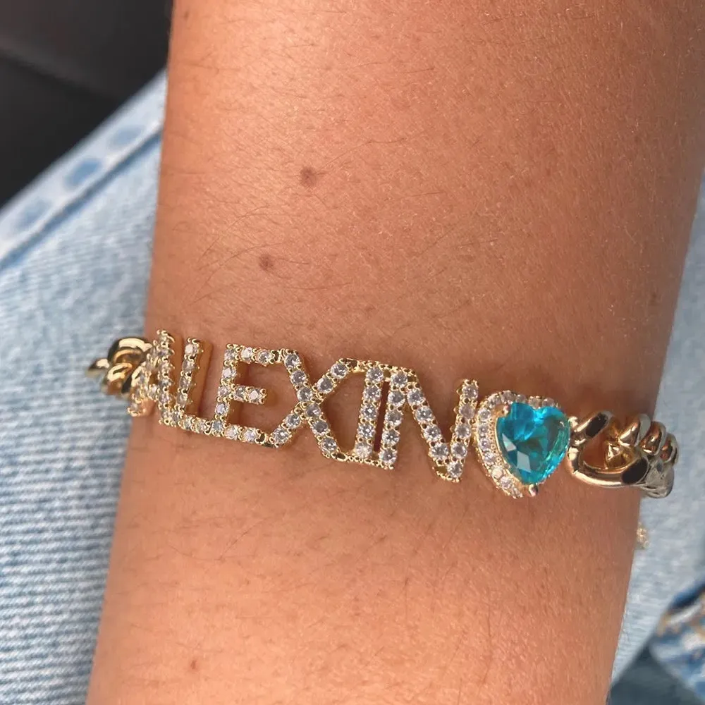 Birthstone Name Bracelet