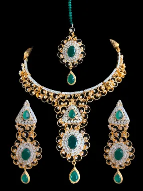 BR79 SIDRA green necklace set ( READY TO SHIP )