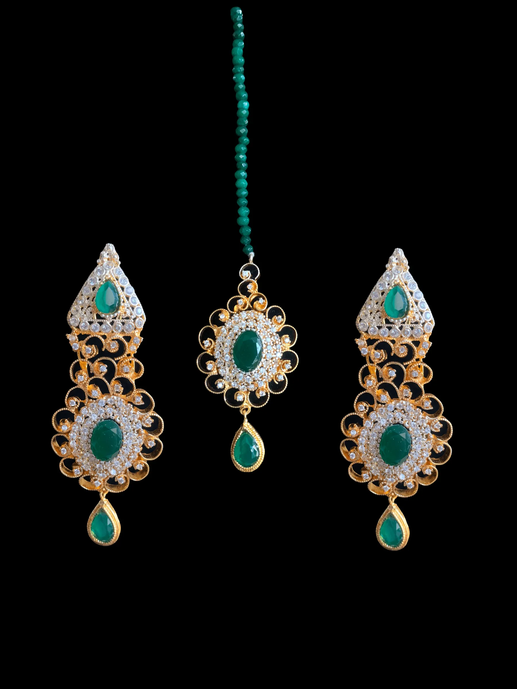 BR79 SIDRA green necklace set ( READY TO SHIP )