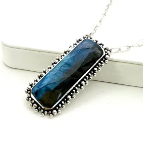 Brilliant Baguettes Single Necklace- Labradorite