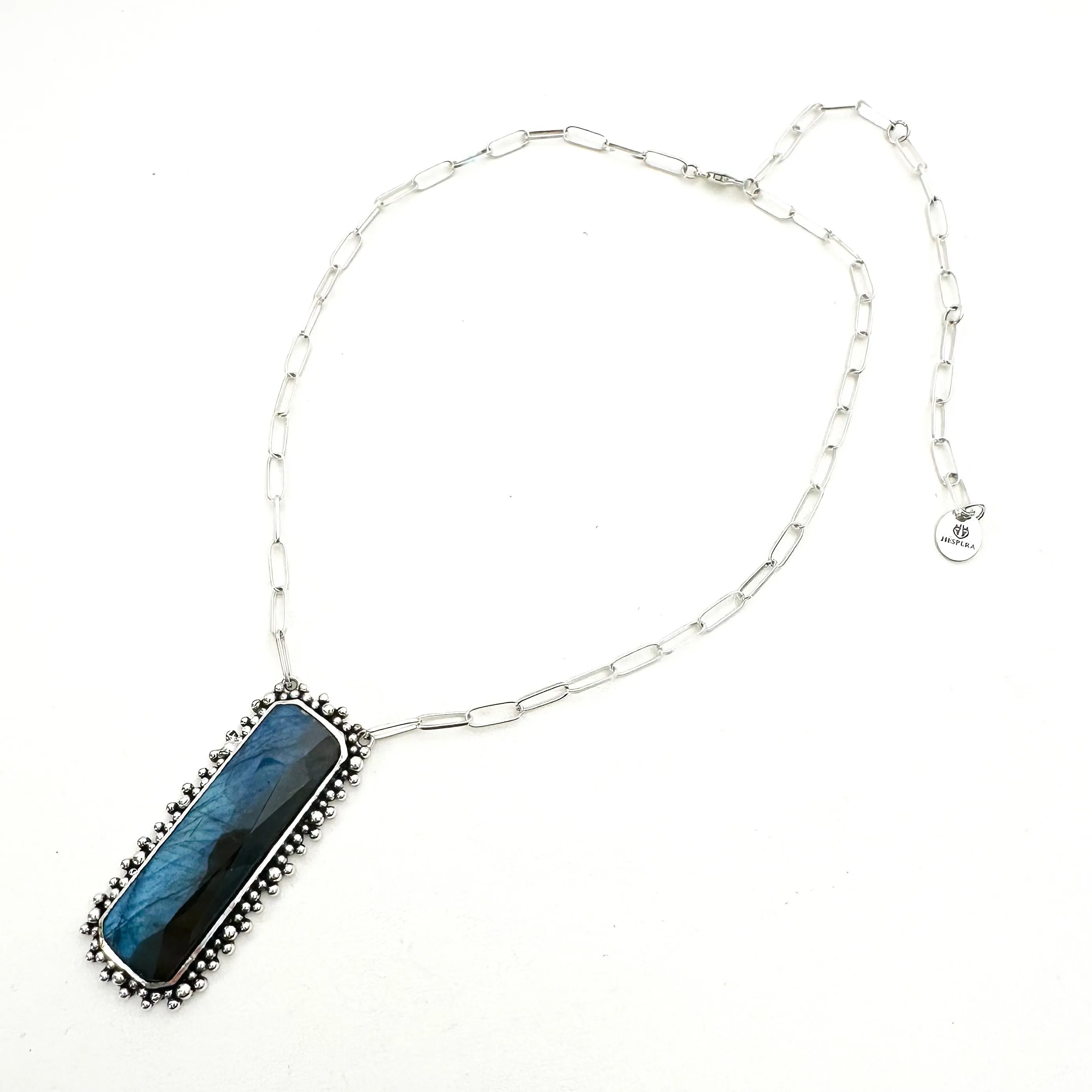 Brilliant Baguettes Single Necklace- Labradorite