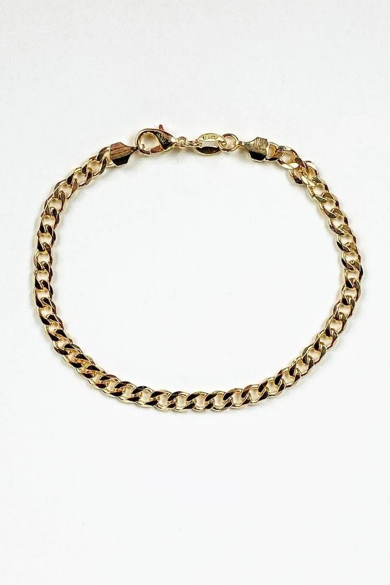 Caelan Curb Chain Bracelet 18k Gold