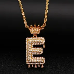 Chain Necklace - Letter E Pendant