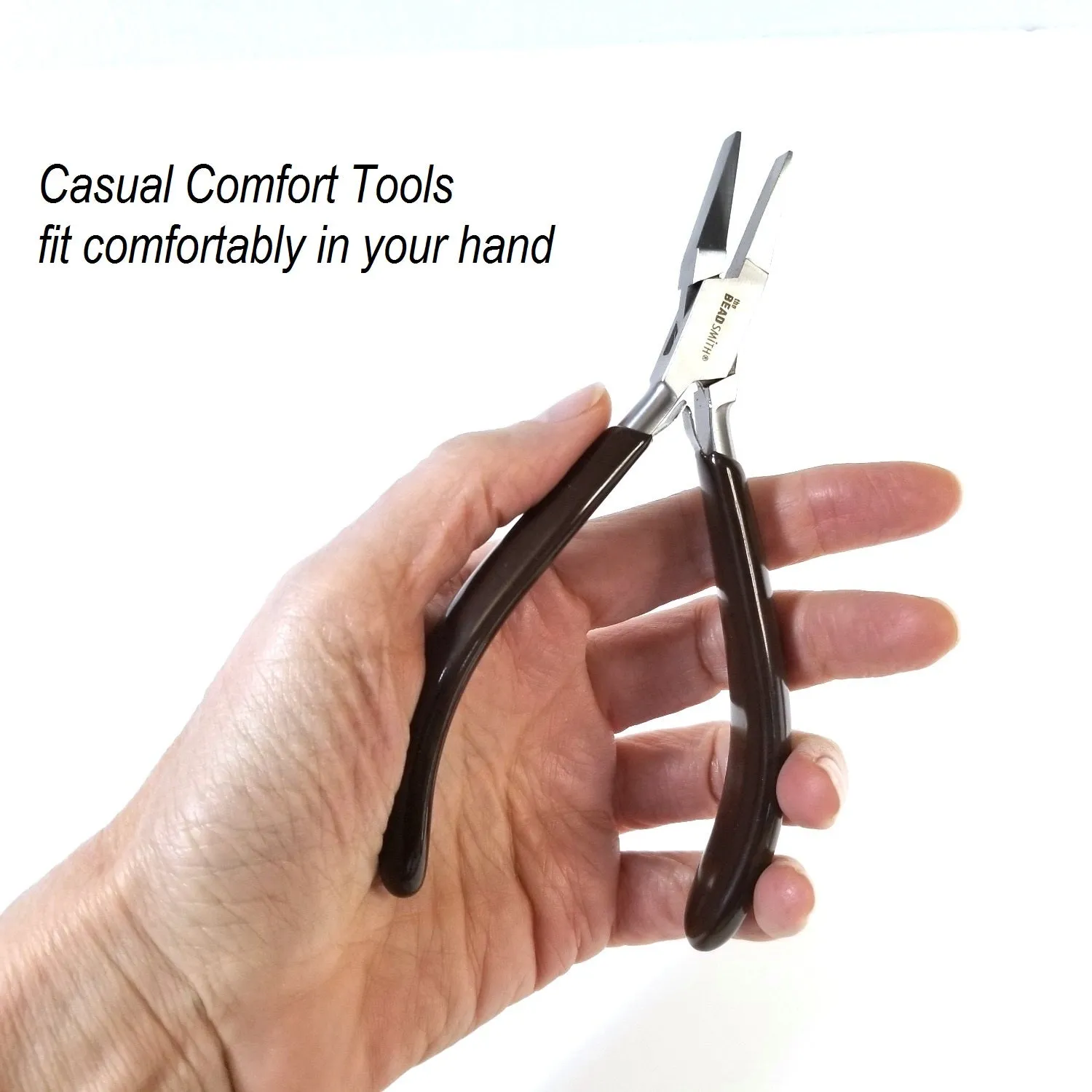 Chain Nose Pliers, Casual Comfort Jewelry Making Tools, Ergonomic Grip Handles, Box Joint, Return Leaf Spring, Beadsmith Brand, #301 42