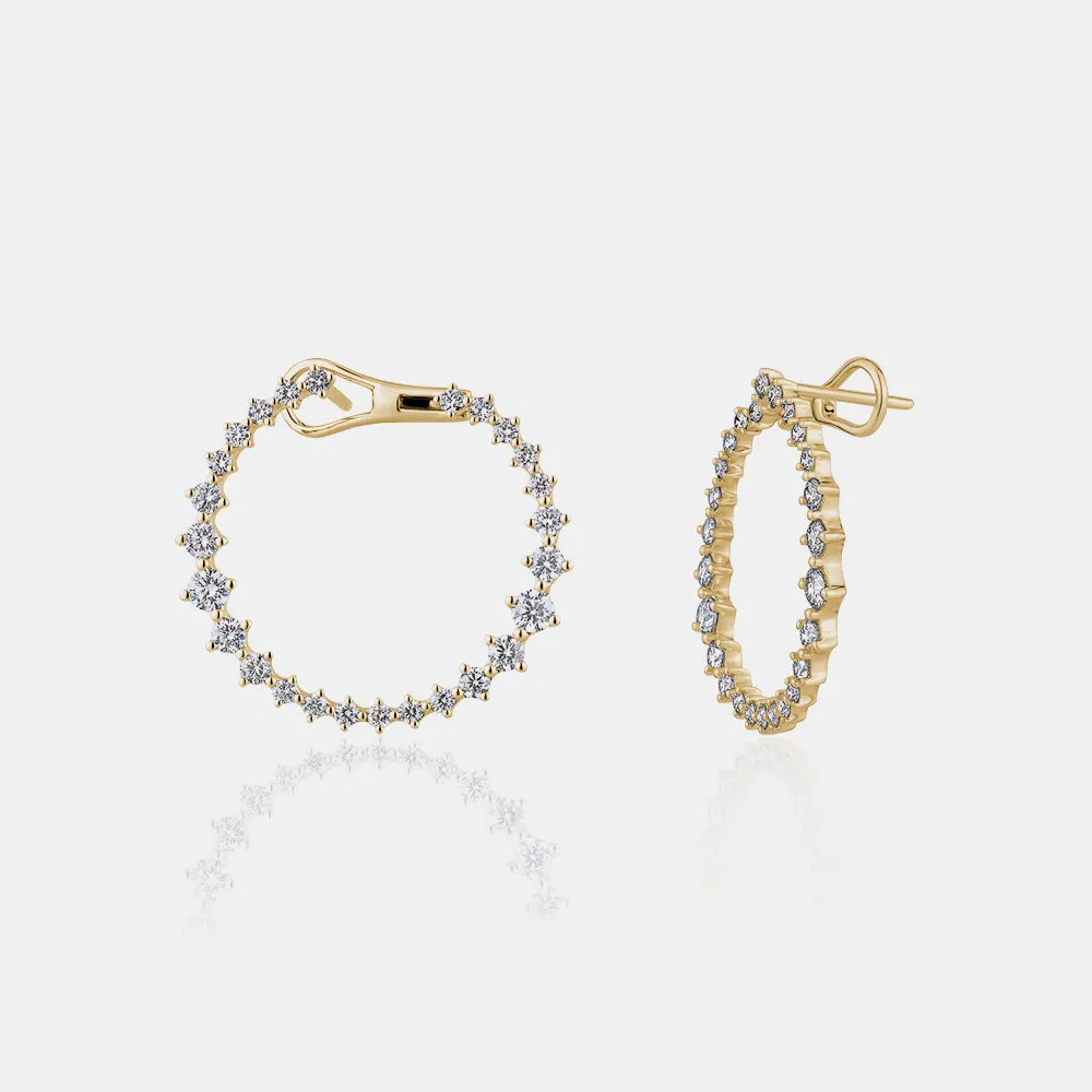 Circular Graduated Diamond Statement Earrings