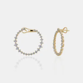 Circular Graduated Diamond Statement Earrings