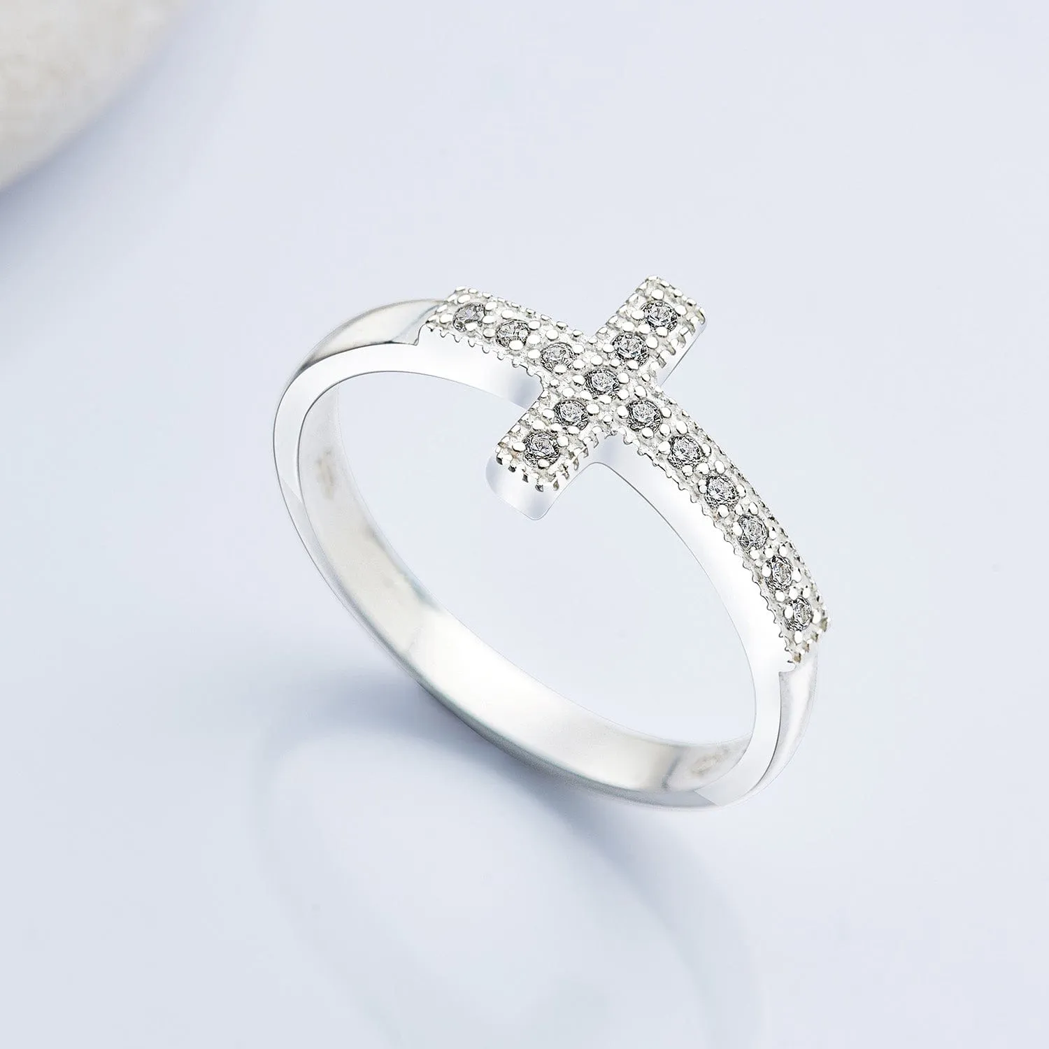 Classic Sideways Cross Rings Sterling Silver