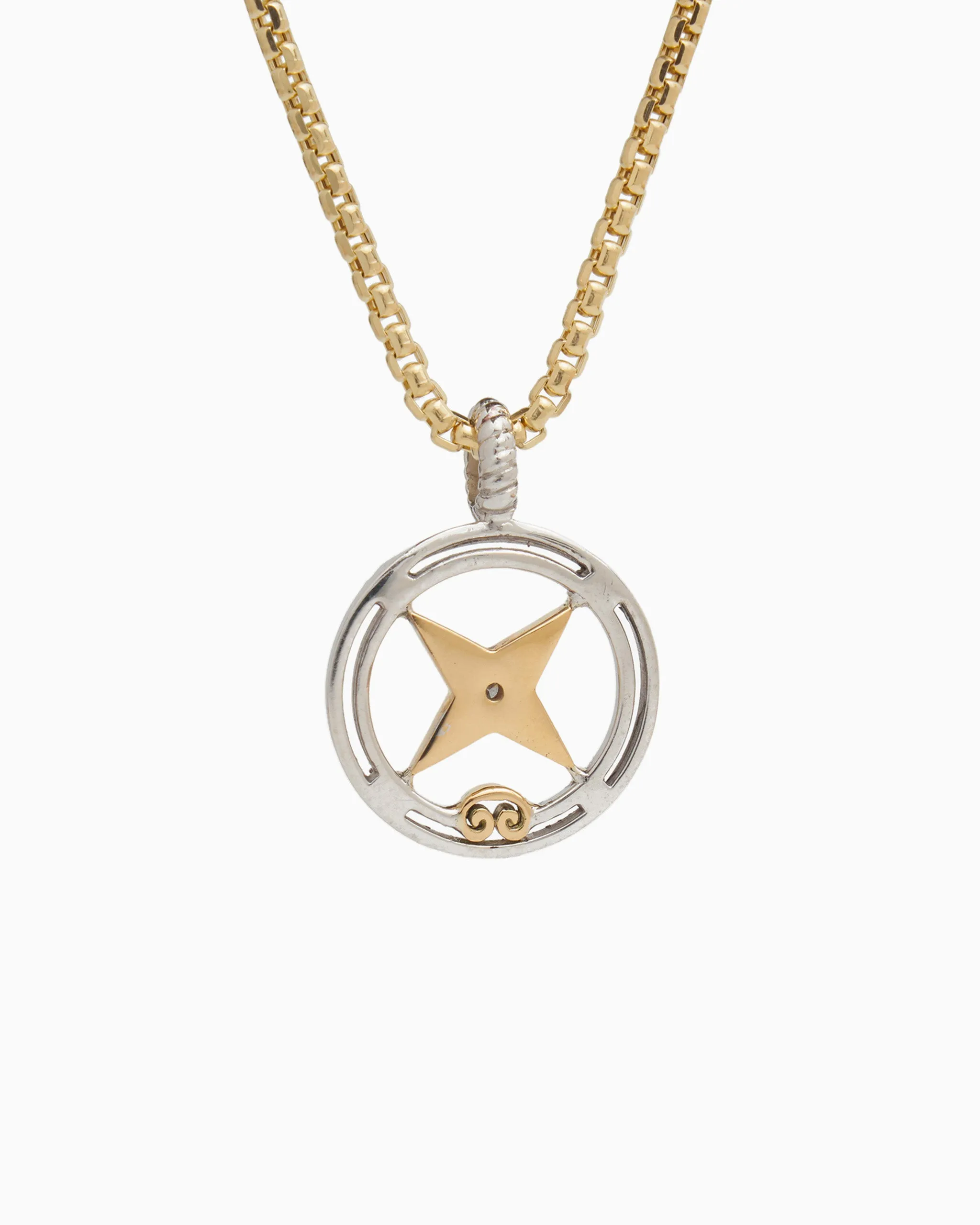 Compass Pendant with Diamond & Petroglyph