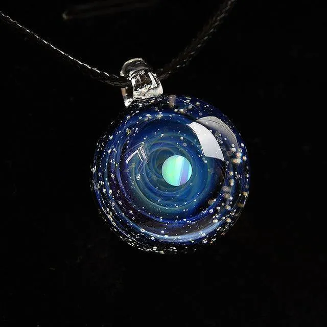 Cosmic Opal Glass Sphere Necklace