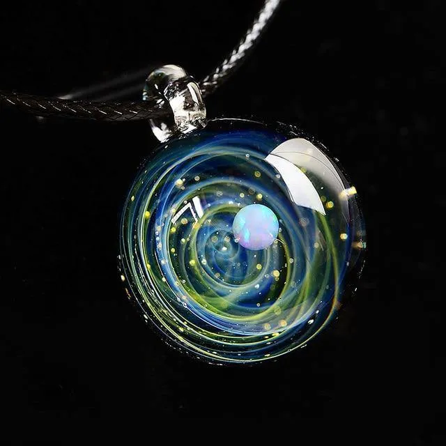 Cosmic Opal Glass Sphere Necklace