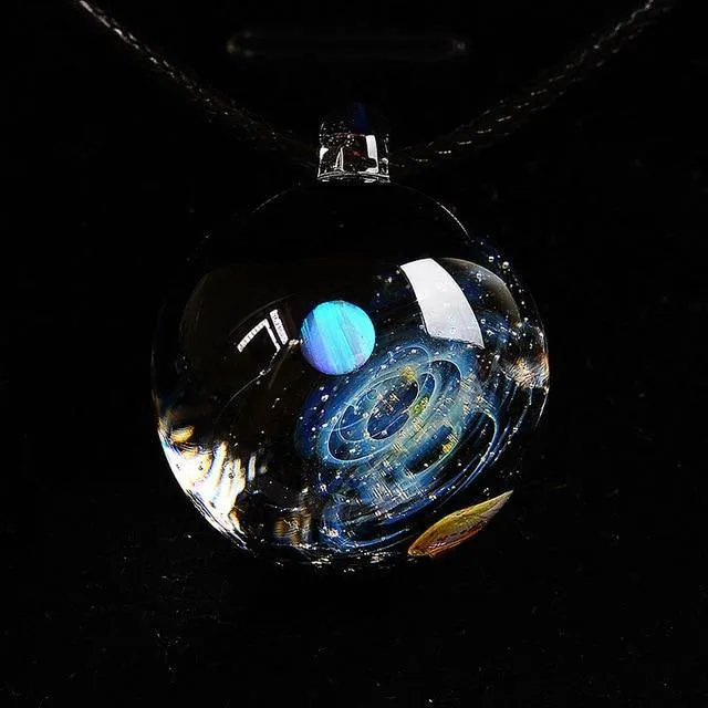 Cosmic Opal Glass Sphere Necklace