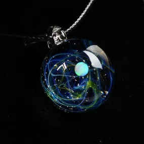 Cosmic Opal Glass Sphere Necklace