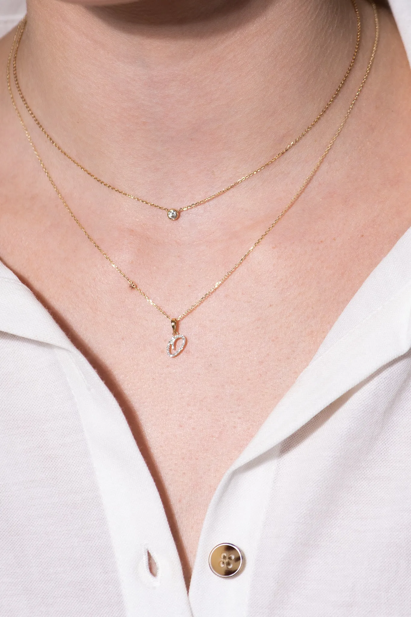 Cursive Diamond Initial Necklace