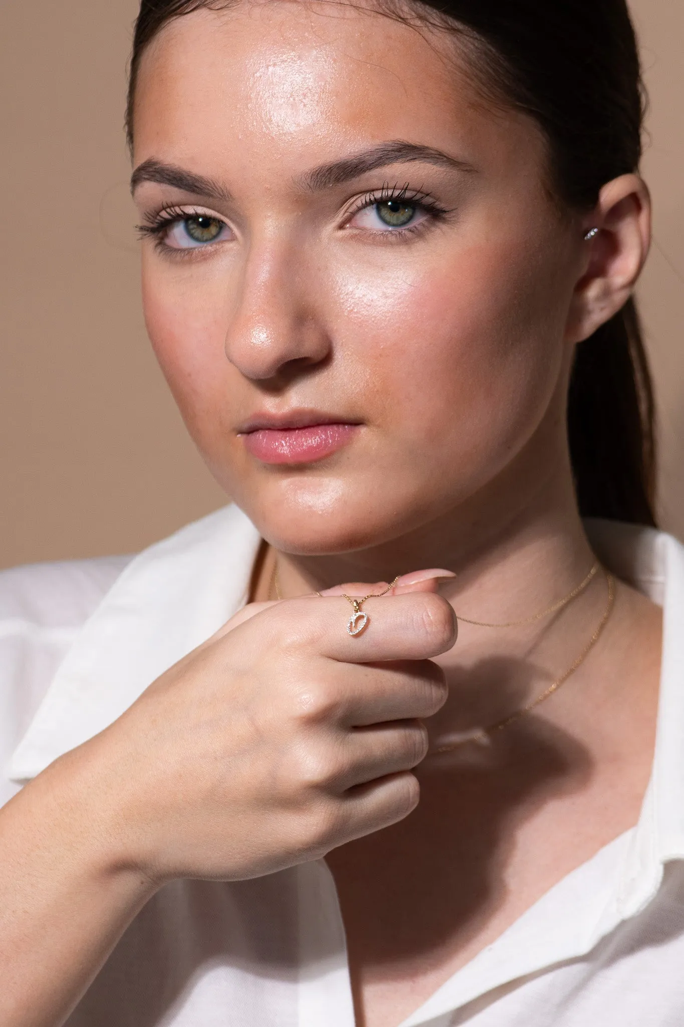 Cursive Diamond Initial Necklace