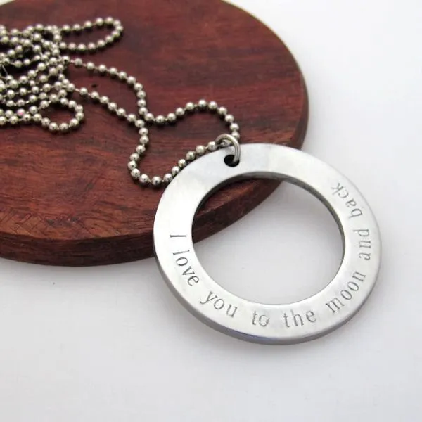 Custom Engraved Pendant Necklace