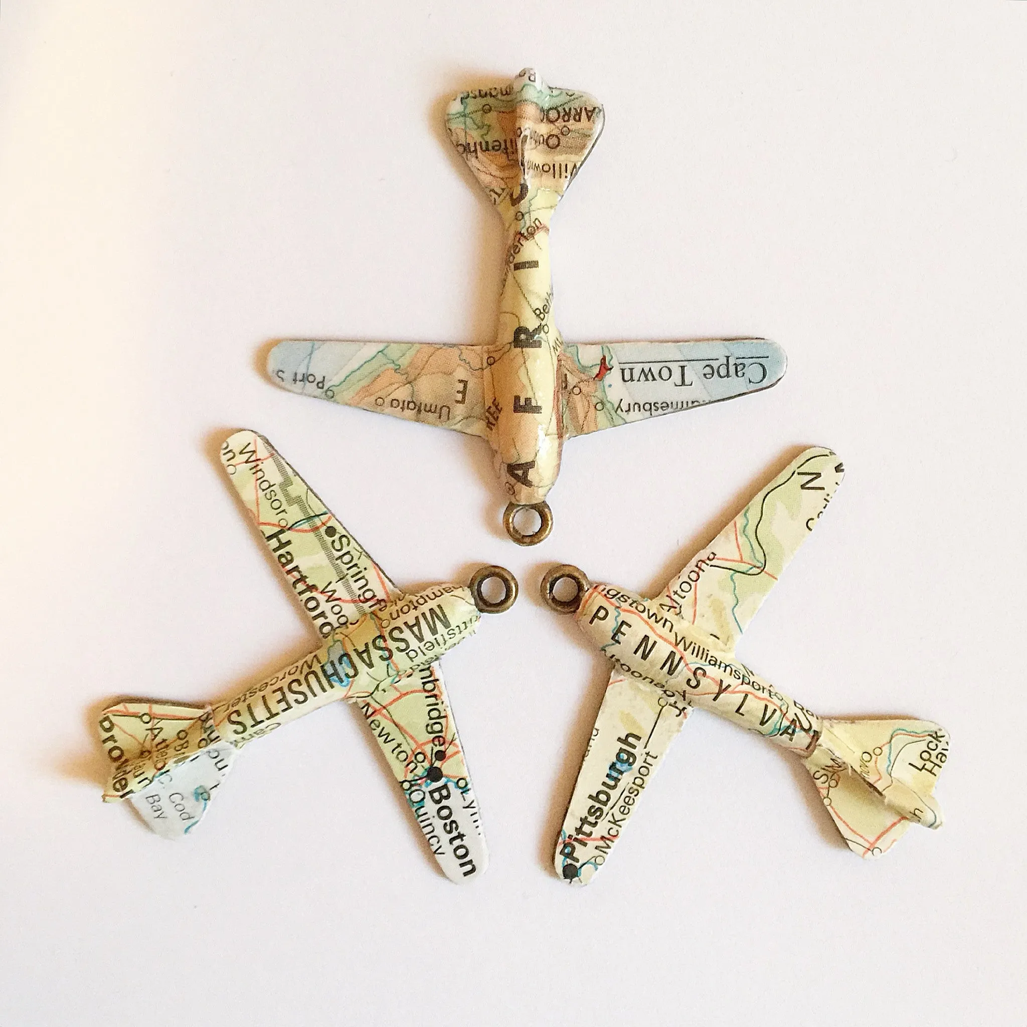 Custom Map Plane Necklaces