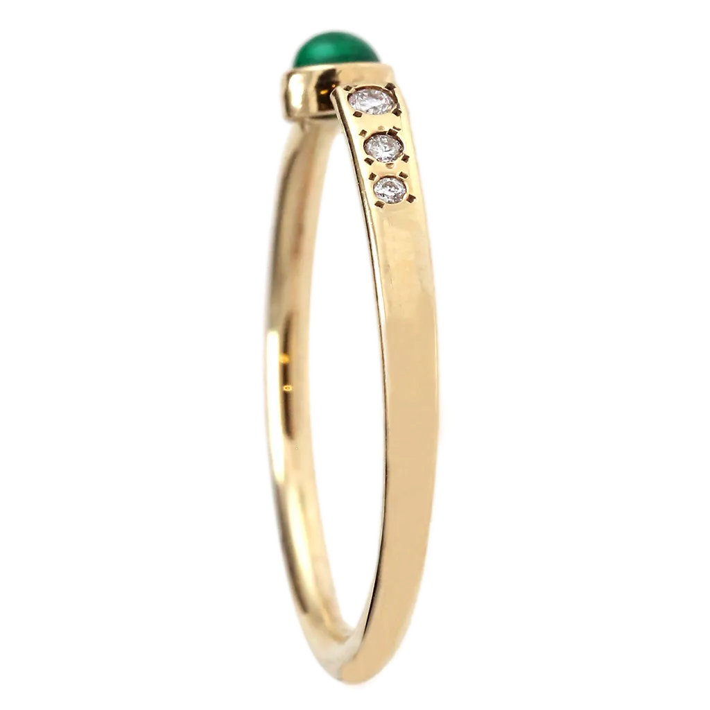 Dainty Colombian Emerald & Diamond Negative Space Ring