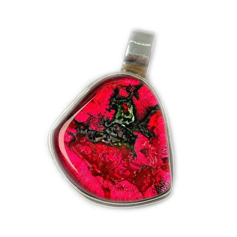 Dichroic Glass Red Pendant