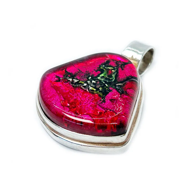 Dichroic Glass Red Pendant